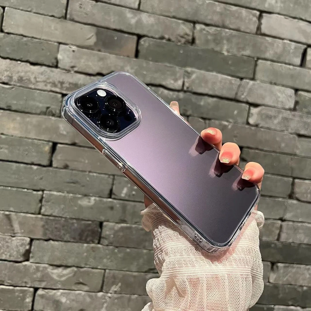 不易发黄透明iphone15pro/14手机壳适用苹果13promax简约12大孔11