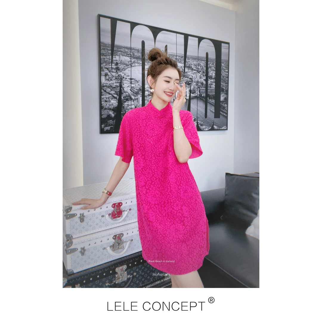 LELE CONCEPT丨【丽】新款气质显瘦减龄高级新中式国风连衣裙Q0301