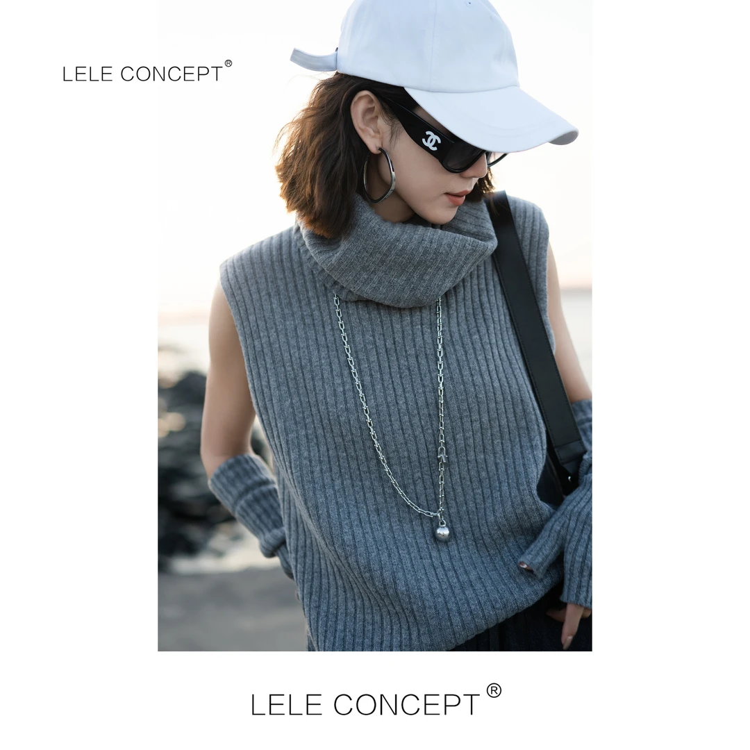 LELE CONCEP丨【丽】新款都市轻奢气质减龄款三件套针织上衣S0580