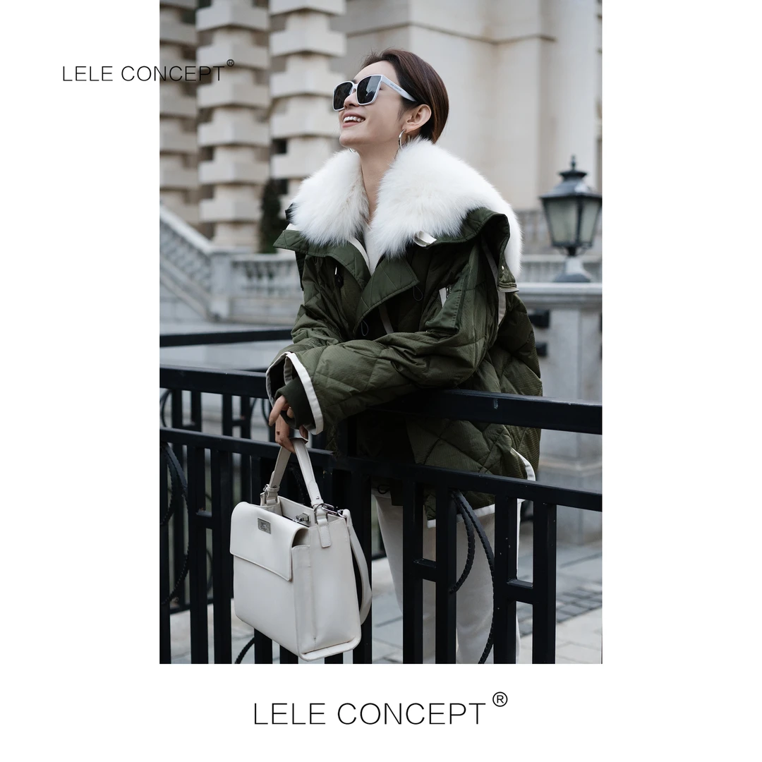 LELE CONCEPT丨【丽】新款都市轻奢时装设计感冬款披肩领外套Y0377