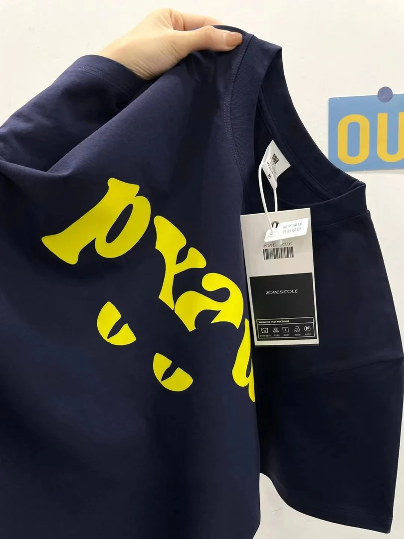 纯棉短袖T恤2025女夏季港风chic韩版新款休闲oversize百搭潮