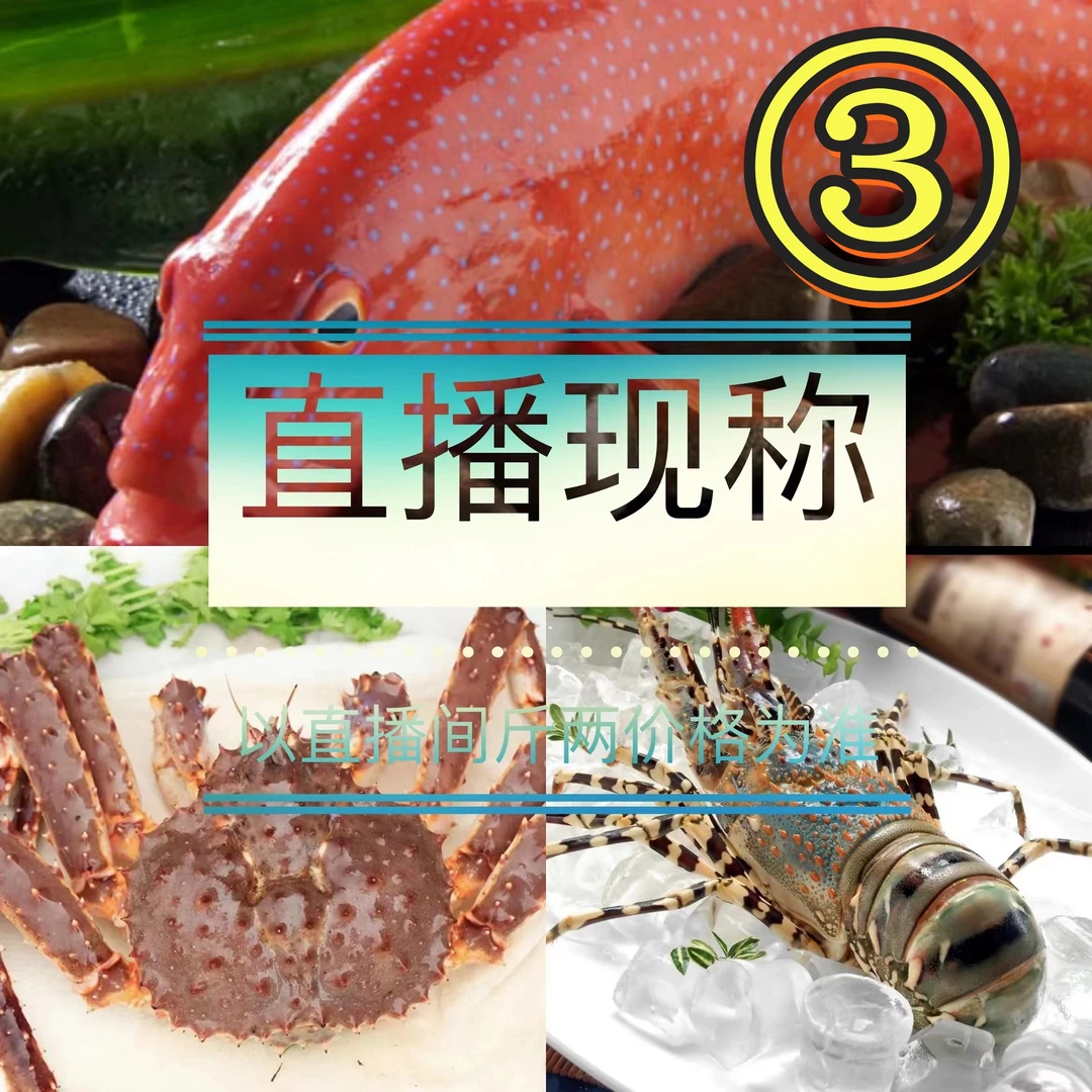 【小哥专属】直播现称现卖3号 海鲜套餐鱼虾蟹保鲜不保活介意勿拍
