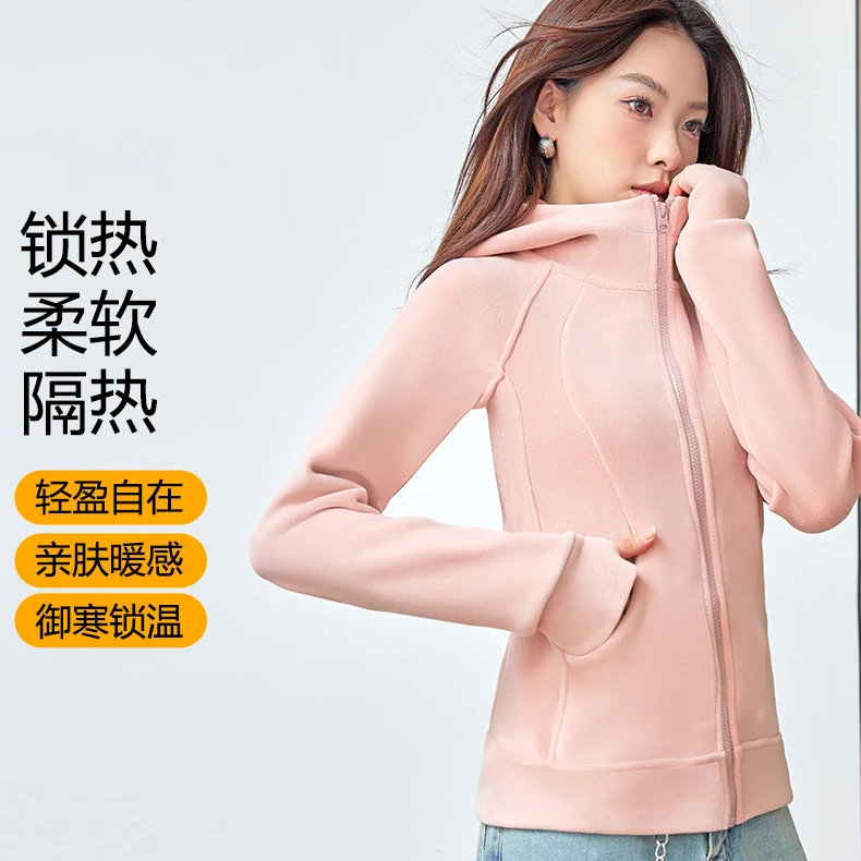 爆款高级感连帽卫衣女秋冬双面奥利绒收腰拉链大牌同款开衫外套女