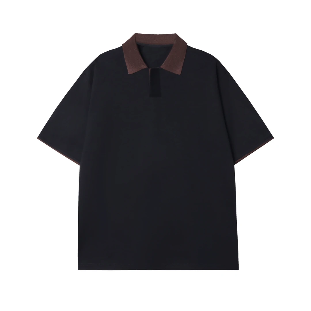 8502-CY夏季新款潮流拼色Polo衫翻领男士短袖简约百搭运动上衣