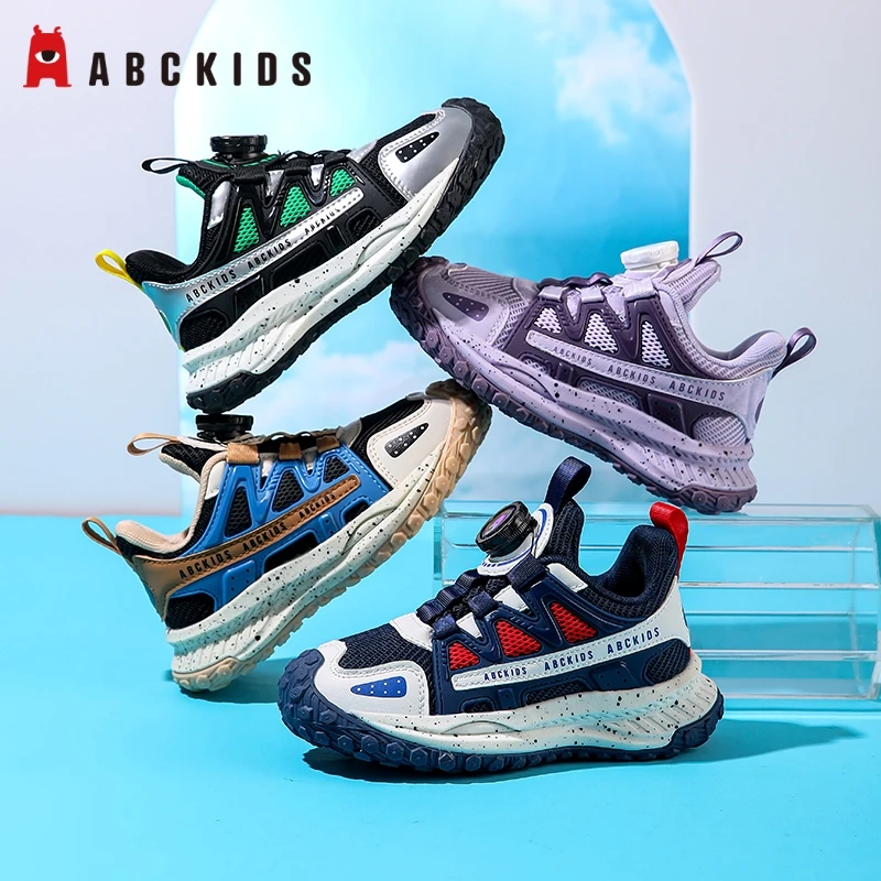 Abckids童鞋秋季新款男童网面透气运动鞋女童耐磨防滑轻便休闲鞋
