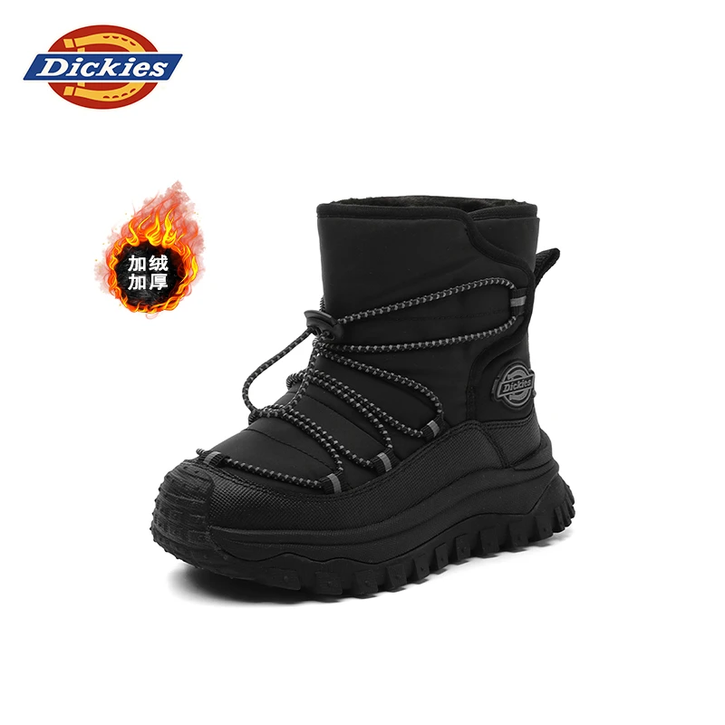 Dickies儿童二棉款加厚防水防滑冬季棉鞋2025新款加绒鞋子雪地靴