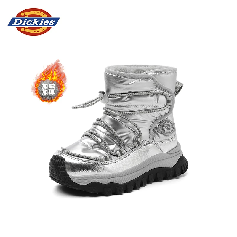 Dickies中大童户外运动雪地靴加绒保暖2025年冬季软底中大童靴子