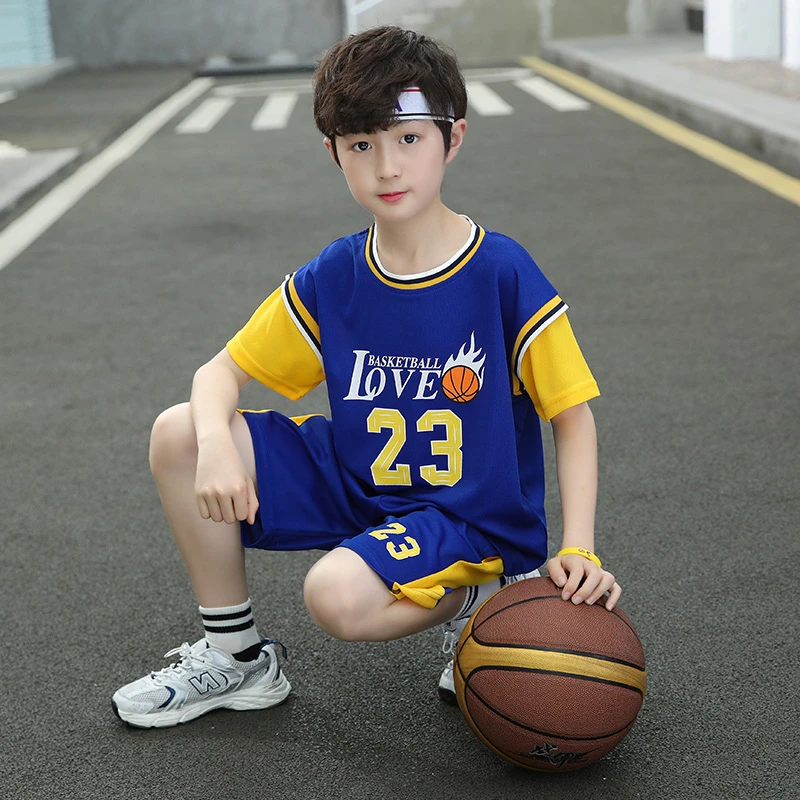 男童夏装套装2023新款儿童篮球服中大童速干运动短袖男孩夏季球服
