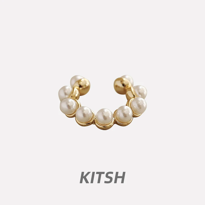kitsh 铜合金仿珍珠耳饰 珍珠耳骨夹简约耳挂耳饰小巧耳夹学生党