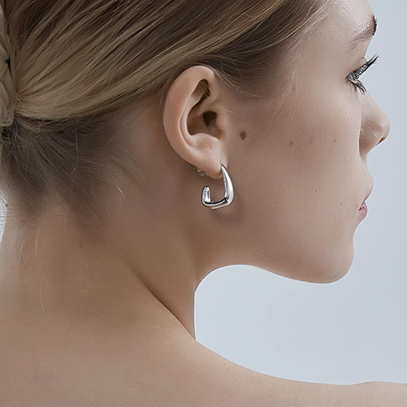 kitsh 铜合金耳饰 胖勾耳钉小众ins欧美冷淡风时尚高级感几何耳环