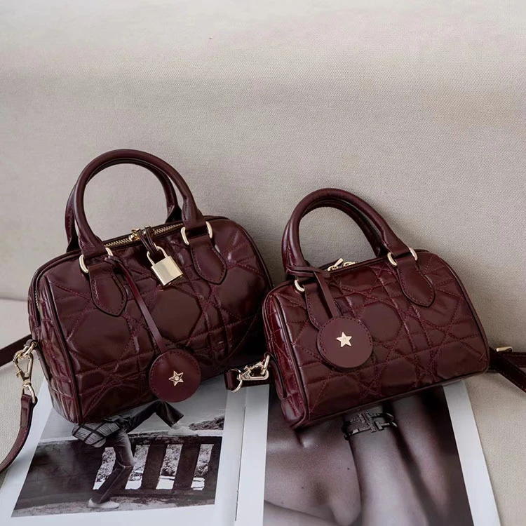 【迪家Groove20】真皮手提单肩斜挎波士顿 时尚百搭简约休闲女包