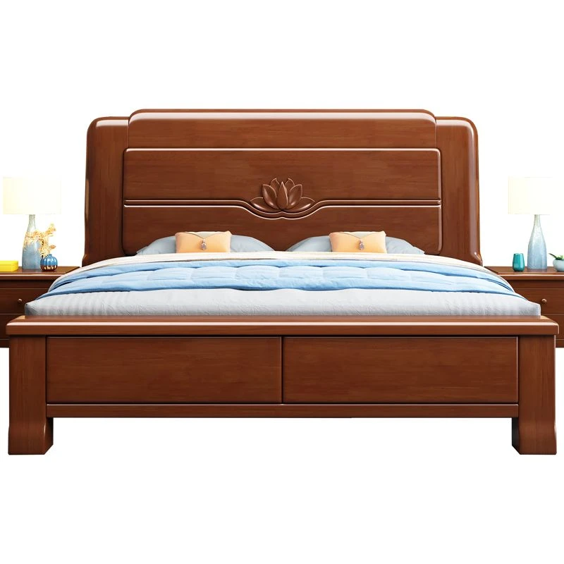 高档榫卯全实木中式实木床18米15米2米双人床婚床网红家具家用