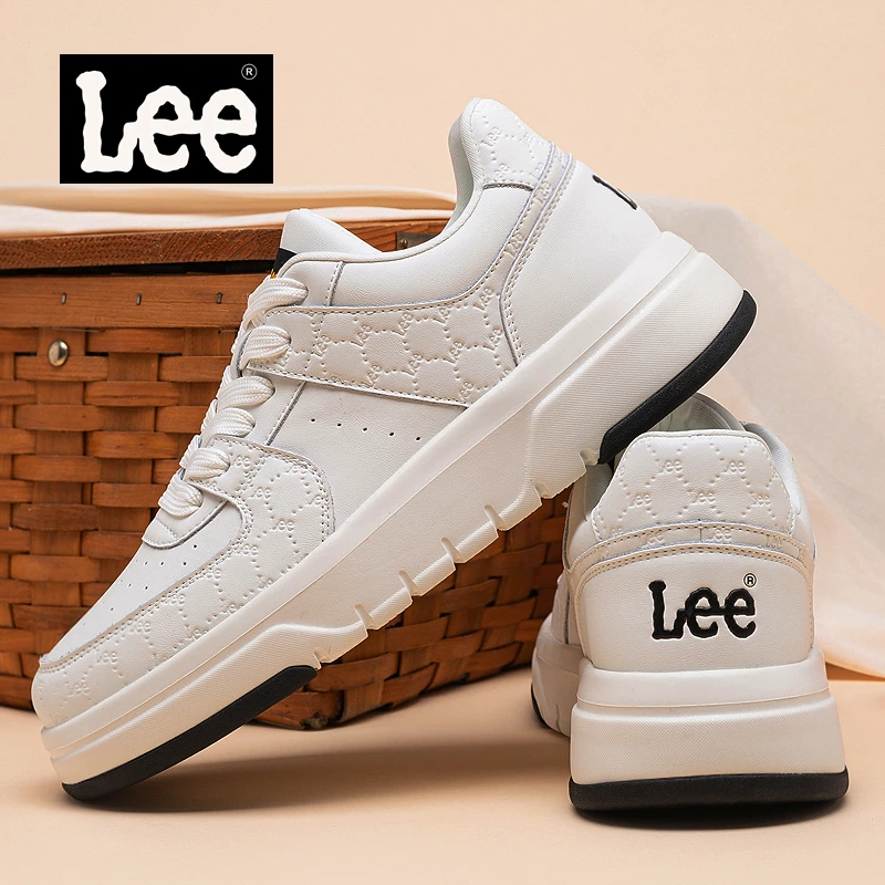 Lee夏季新款男鞋百搭高档男士运动休闲鞋厚底鞋子男款透气板鞋潮