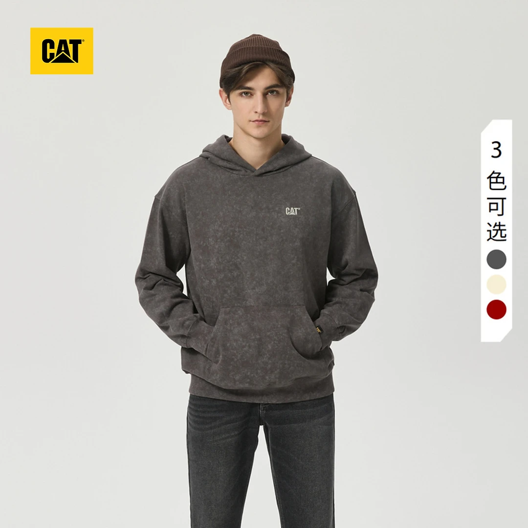 CAT卡特24秋新品男士户外休闲山系印花Logo套头连帽卫衣U4606