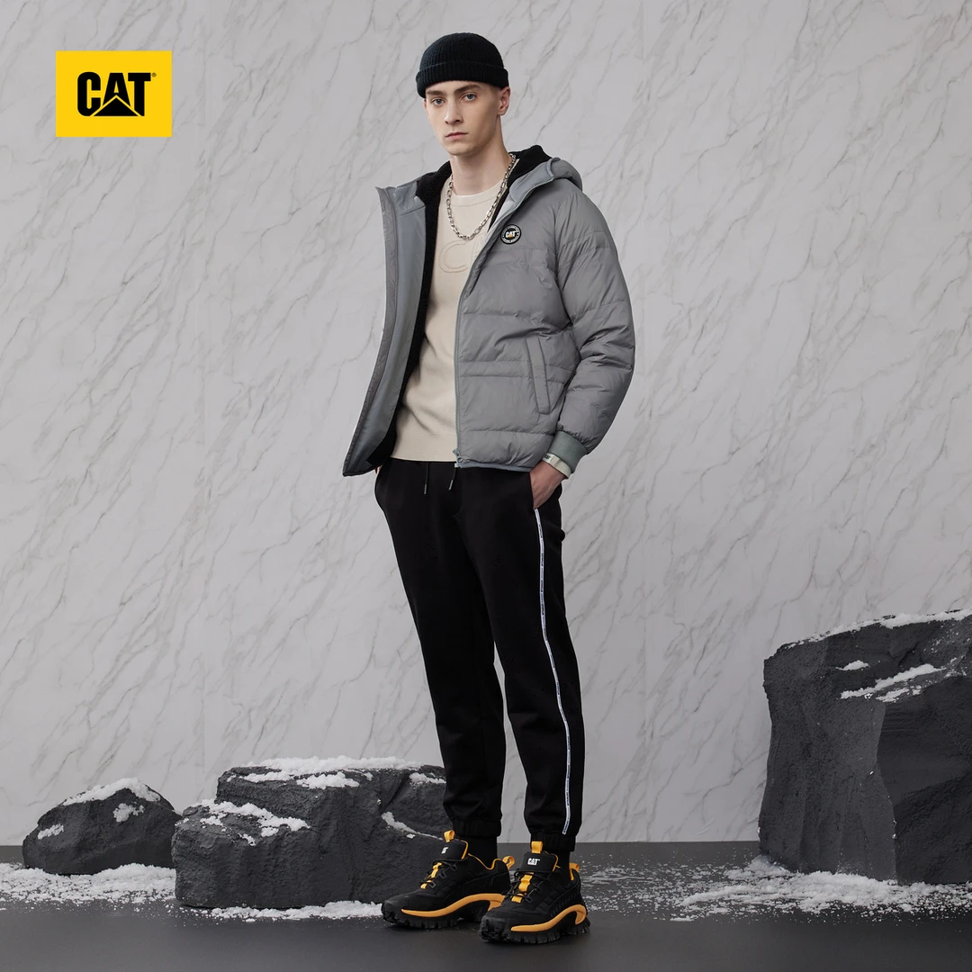 【羊羔绒羽绒服】CAT卡特秋冬新款户外休闲百搭羊羔绒连帽羽绒S4106