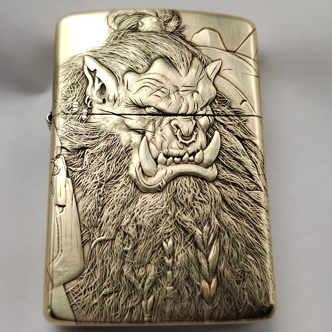 佐罗【魔兽】3D立体浮雕防风男士创意盔甲打火机简约经典款手把件