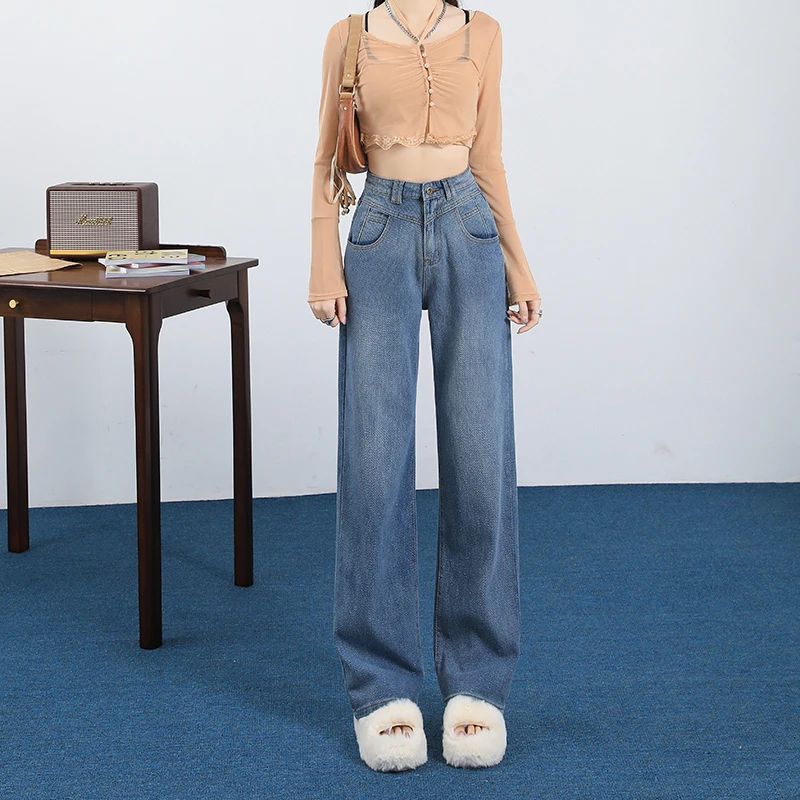 热卖时尚韩系阔腿裤麦穗纹高腰星空裤