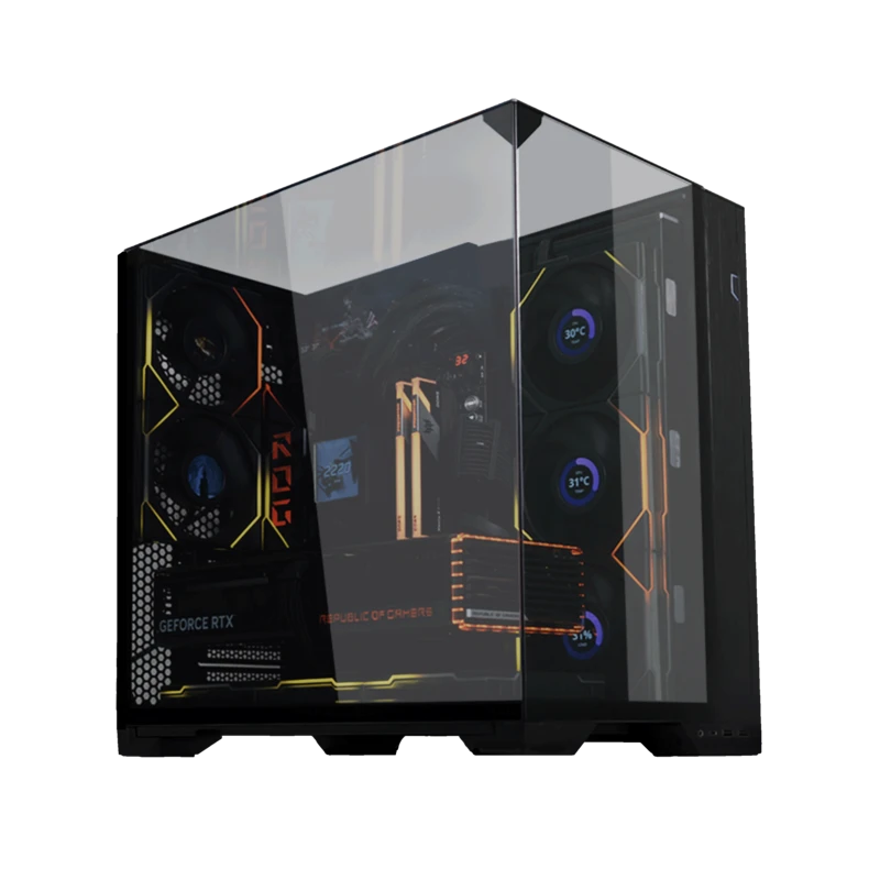 联力LIANLI包豪斯O11visionCompact海景房无边框玻璃电脑机箱游戏