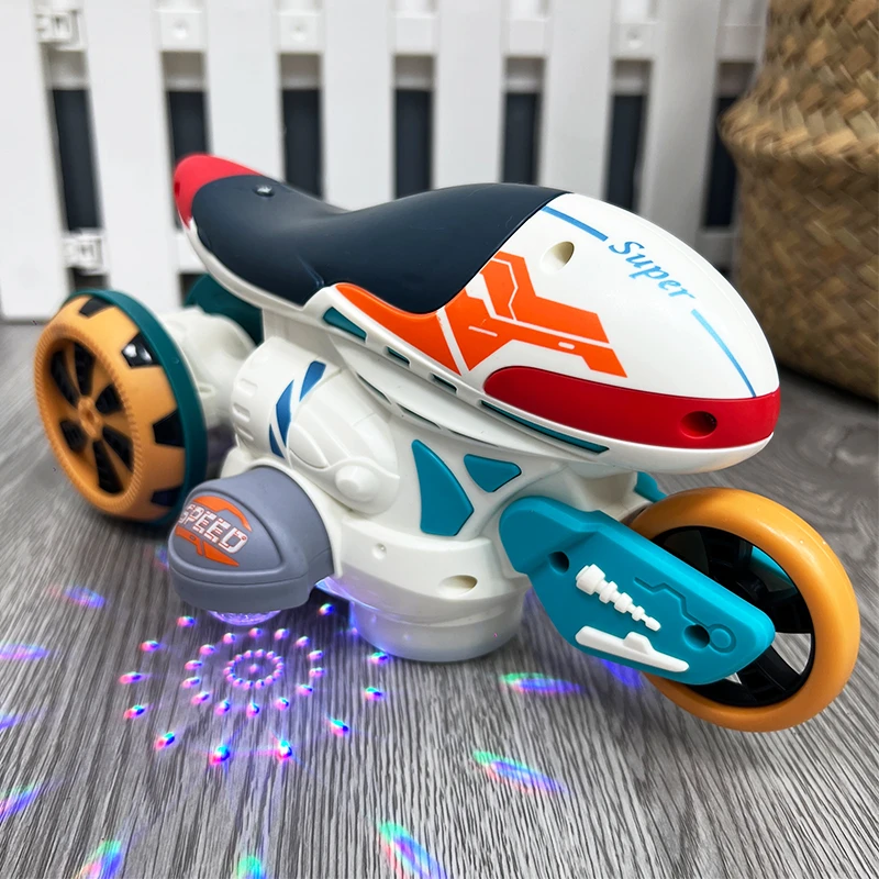 电动特技漂移摩托车男孩2一3周岁半灯光音乐益智力儿童玩具车礼物