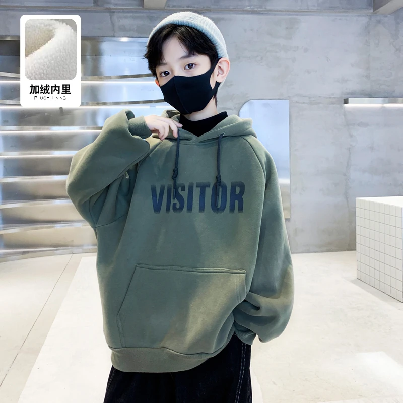 儿童装男童冬装卫衣2024新款中大童秋冬款男孩一体加绒加厚冬季潮