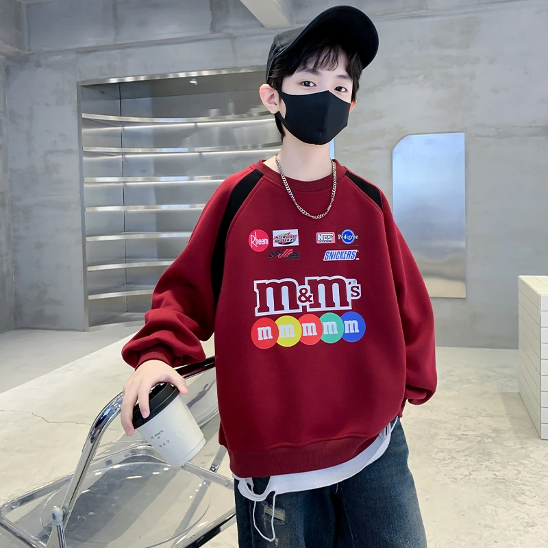 儿童装男童秋装卫衣2024新款男孩春秋款秋季帅气炸街中大童上衣潮