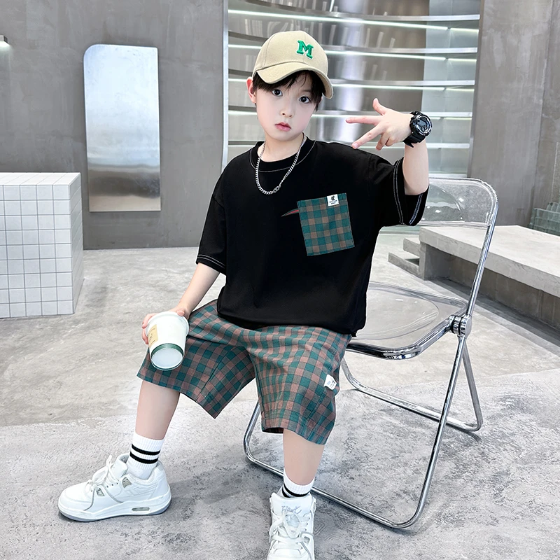 男童夏季套装2024新款夏装儿童衣服夏款洋气大童短袖帅气男孩童装