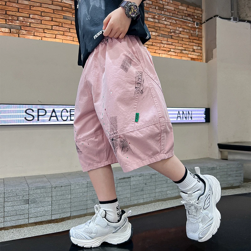 痞帅男童夏装工装短裤2024新款儿童夏季薄款裤子五分过膝中裤潮酷