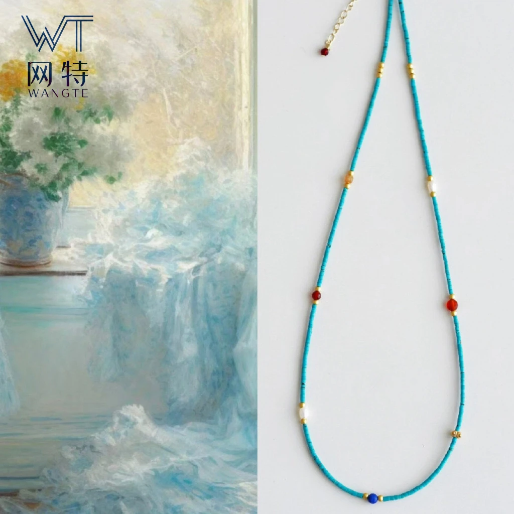 合金琉璃项链 珍珠项链女夏轻奢气质高级感叠戴锁骨链小众颈链