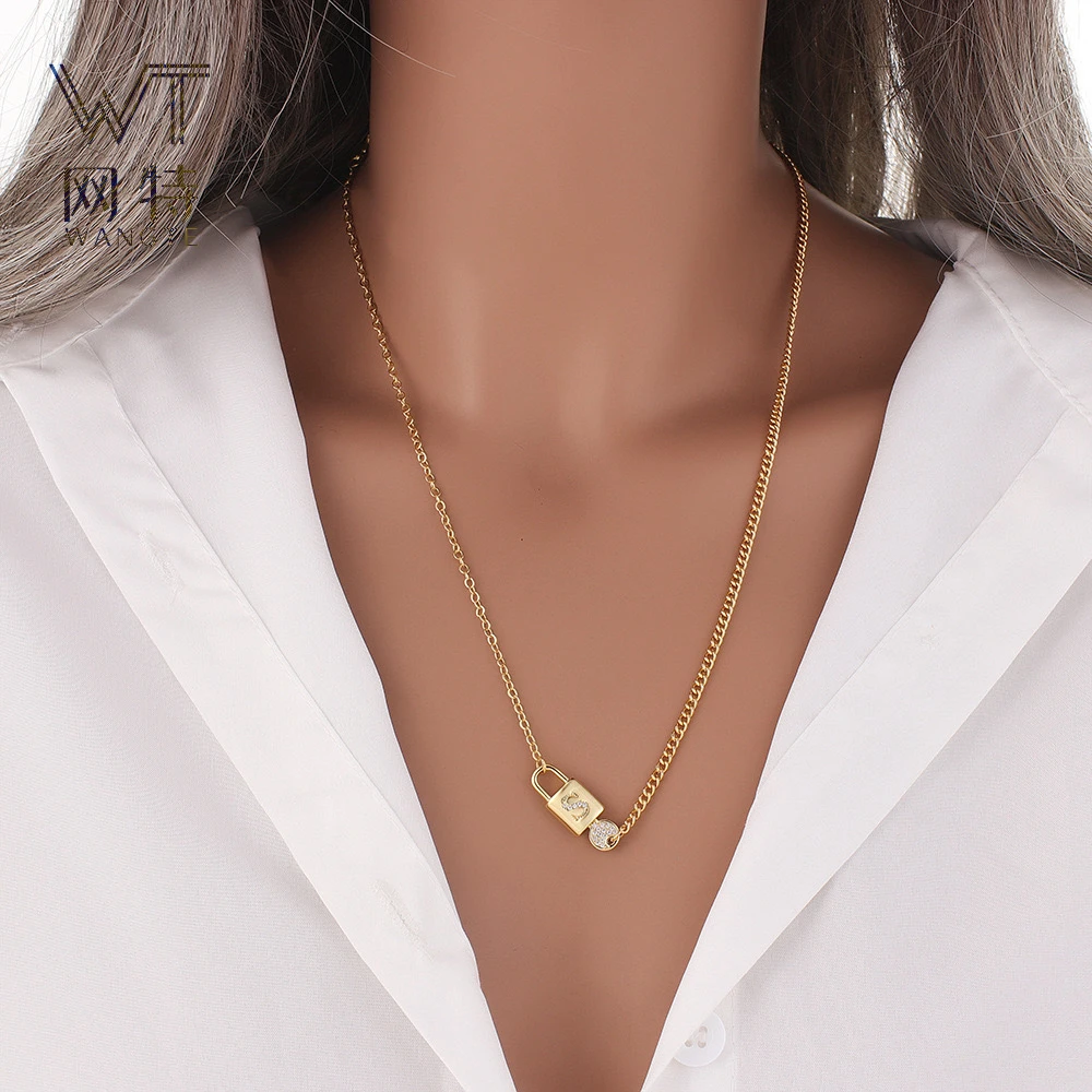 合金锆石项链 项链女高级设计感小众轻奢ins潮新款毛衣锁骨链饰品