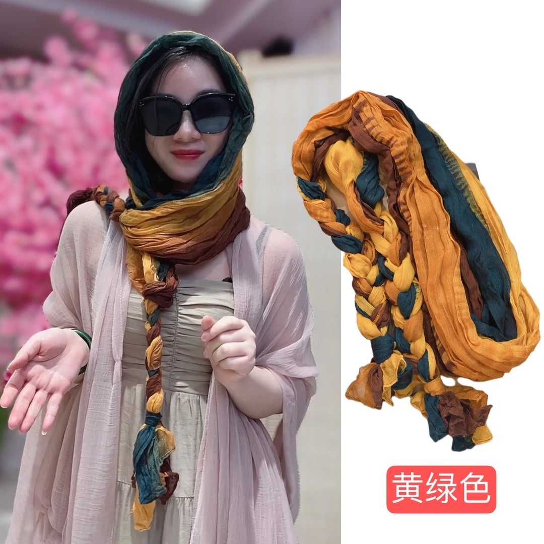 【爆款新品】防晒多功能辫子头巾围巾女生包头时尚百搭lq-BH1751