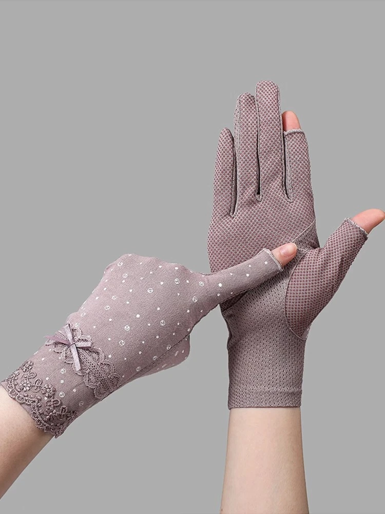 【2024爆款】防晒防紫外线 夏季开车骑行户外露二指触屏手套薄款