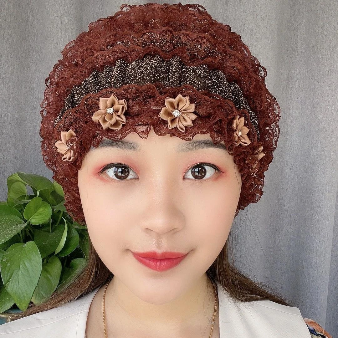 【遮白发爆款】花朵遮白发帽 显白显洋气 显年轻透气 lq-MZ0032