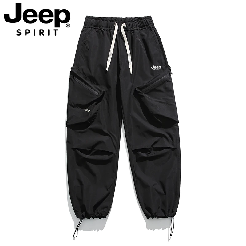 JEEP吉普美式机能降落伞兵工装裤男宽松束脚户外速干直筒休闲长裤