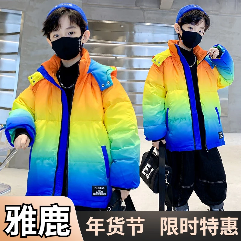 雅鹿儿童装男童冬装羽绒服外套2024新款羽绒羽绒服中大童男孩冬季