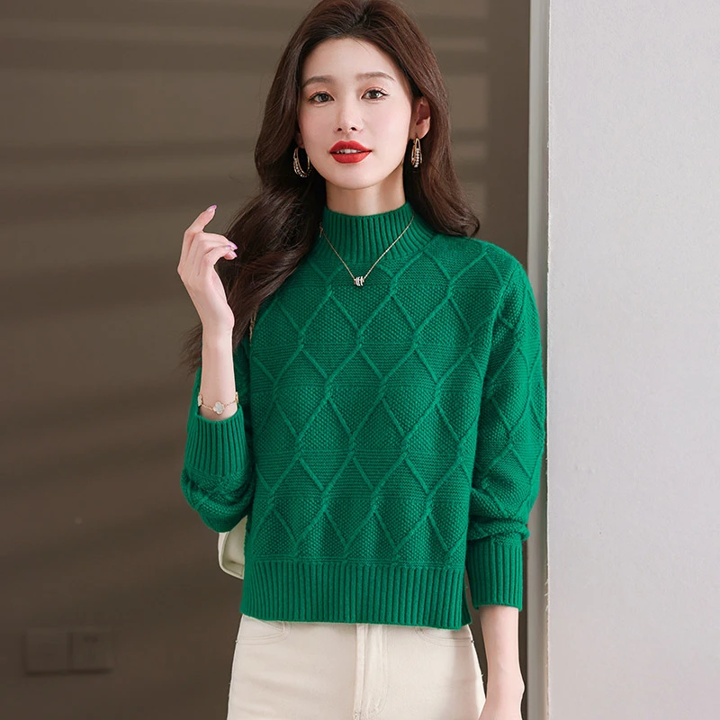 高档轻奢高腰打底毛衣女套头秋冬小个子短款针织羊毛衫配裙子上衣