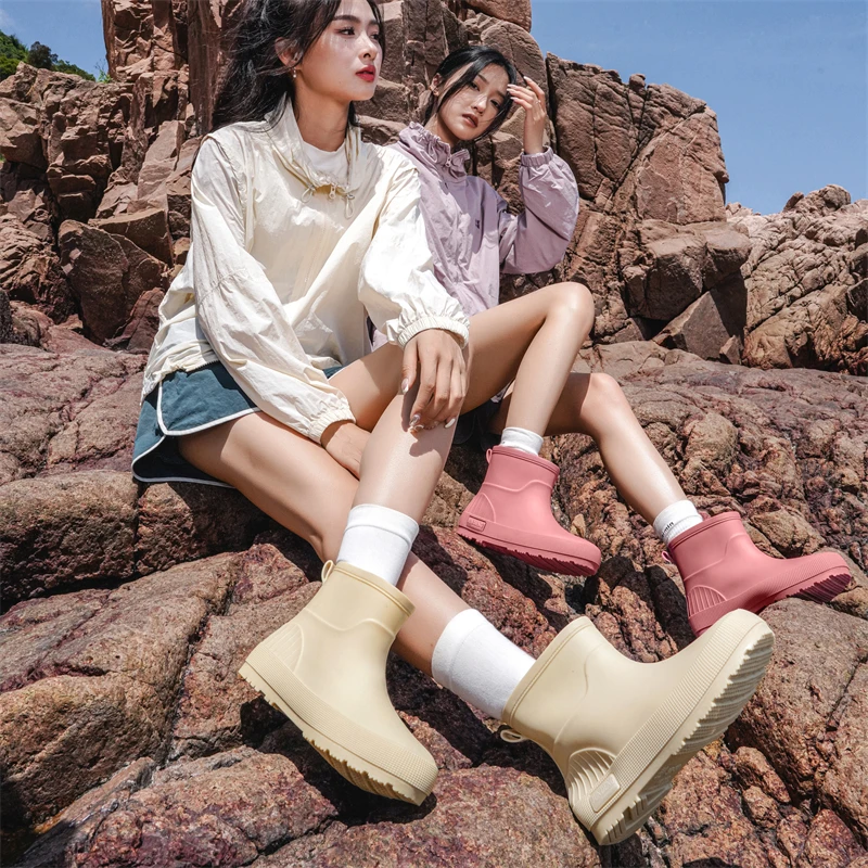 韩版雨鞋女士时尚百搭雨靴新款防滑防水鞋中筒舒适胶鞋短筒水靴女
