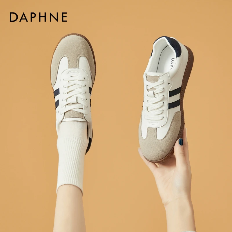 达芙妮德训鞋女鞋小白鞋女款2023春季百搭帆布鞋子休闲板鞋