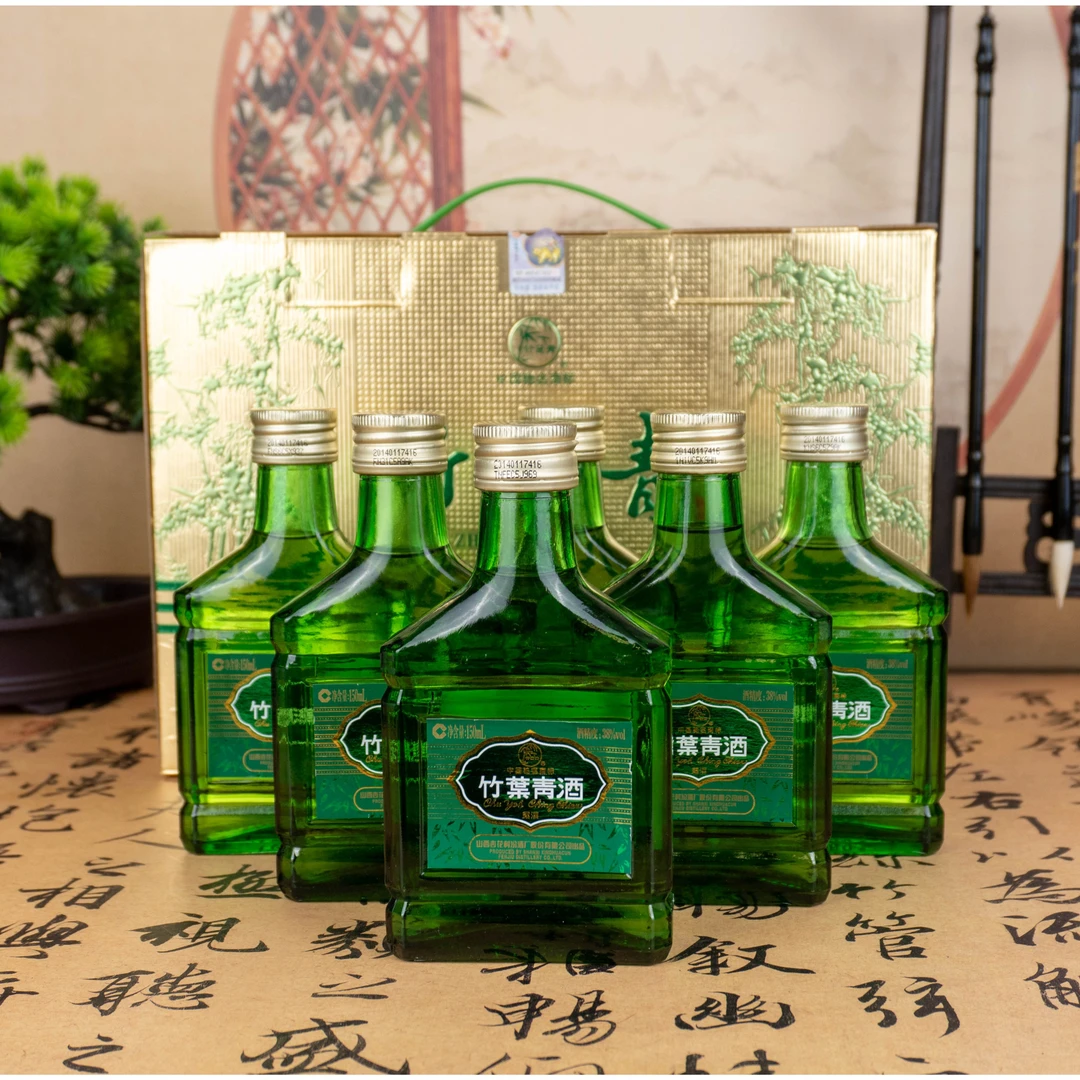 山西杏花村股份竹叶青酒38度2014年老酒经典竹150ML*6瓶礼盒装