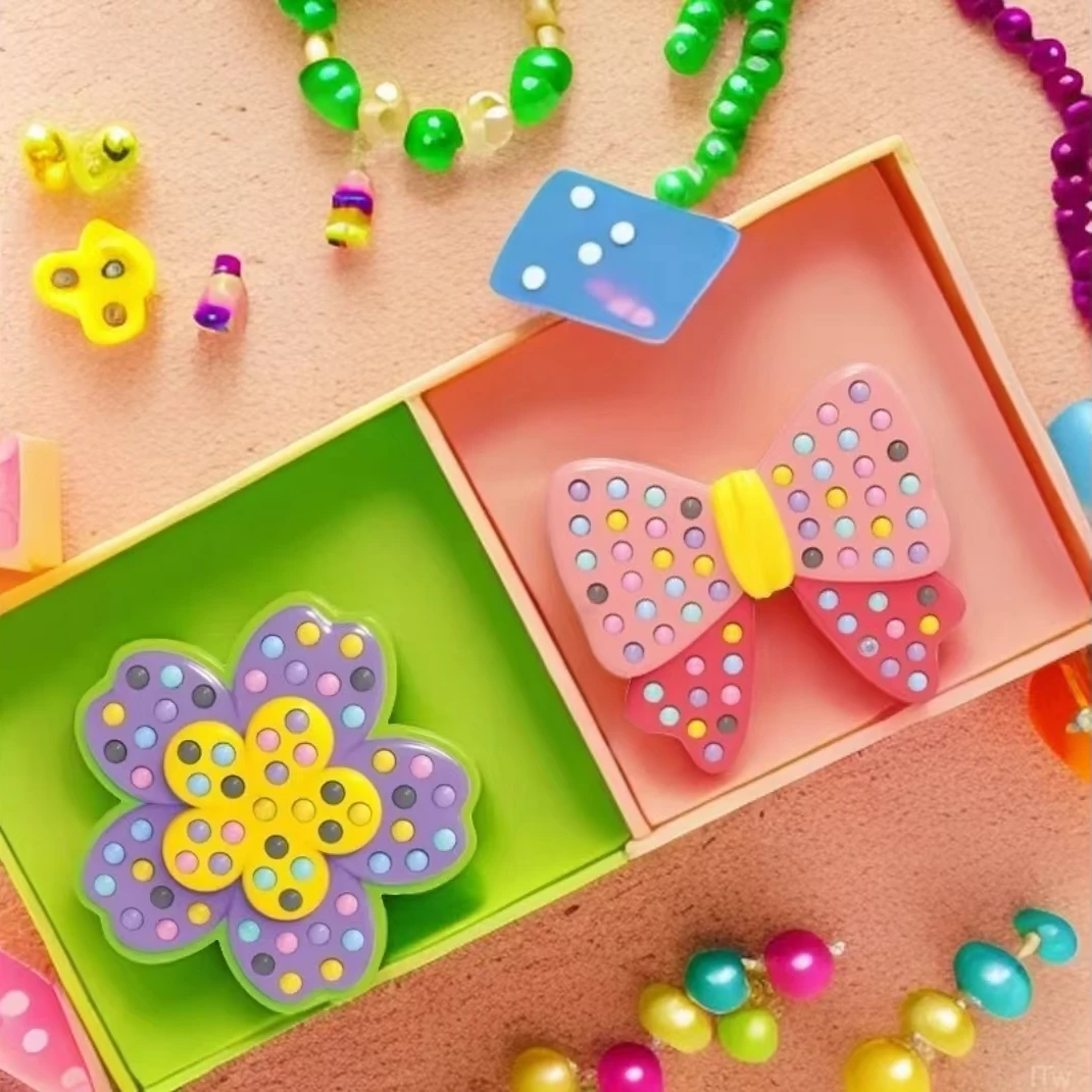 DIY点珠贴画儿童玩具自动点珠子笔女孩拼豆拼图解压公主卡通动物