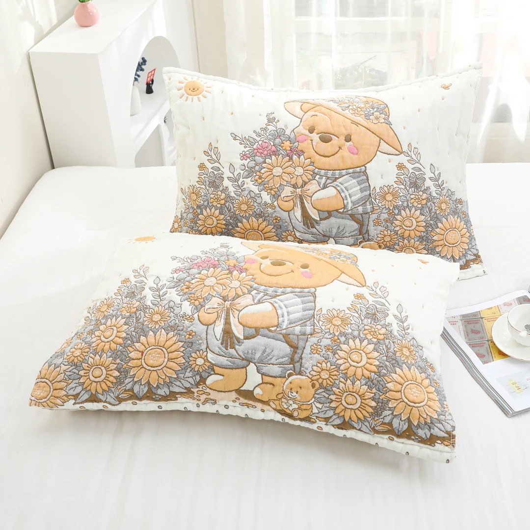 【维尼枕巾】 52cm x 78cm纱布枕巾加厚吸汗柔软成人提花