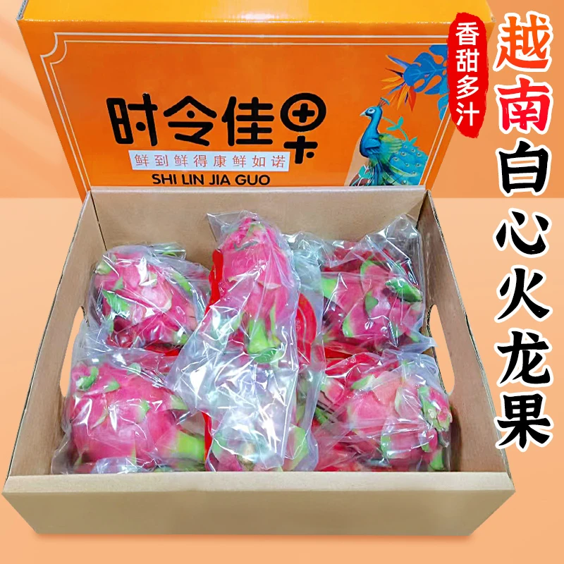 【精美礼盒】越南进口白心火龙果5斤装新鲜热带水果白肉火龙果送礼
