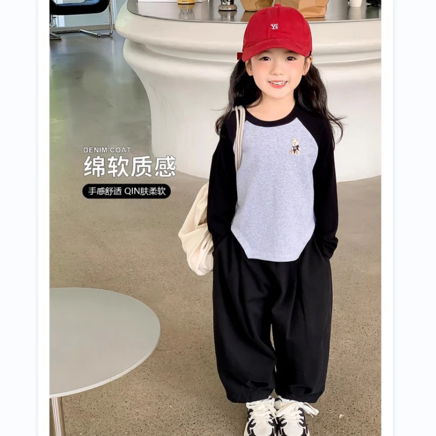 图图小象女童套装秋冬装新款儿童卡通T恤衫宝宝休闲裤运动两件套