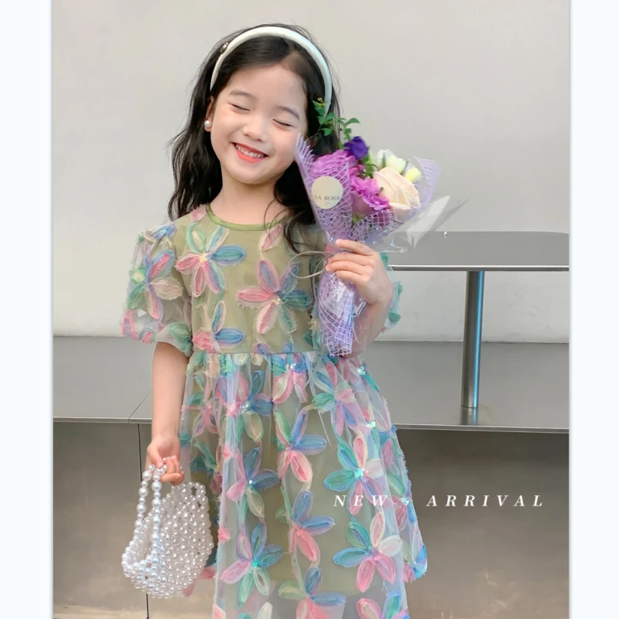 图图小象夏季宝宝韩版女孩甜美洋气公主裙女童印花连衣裙儿童裙子