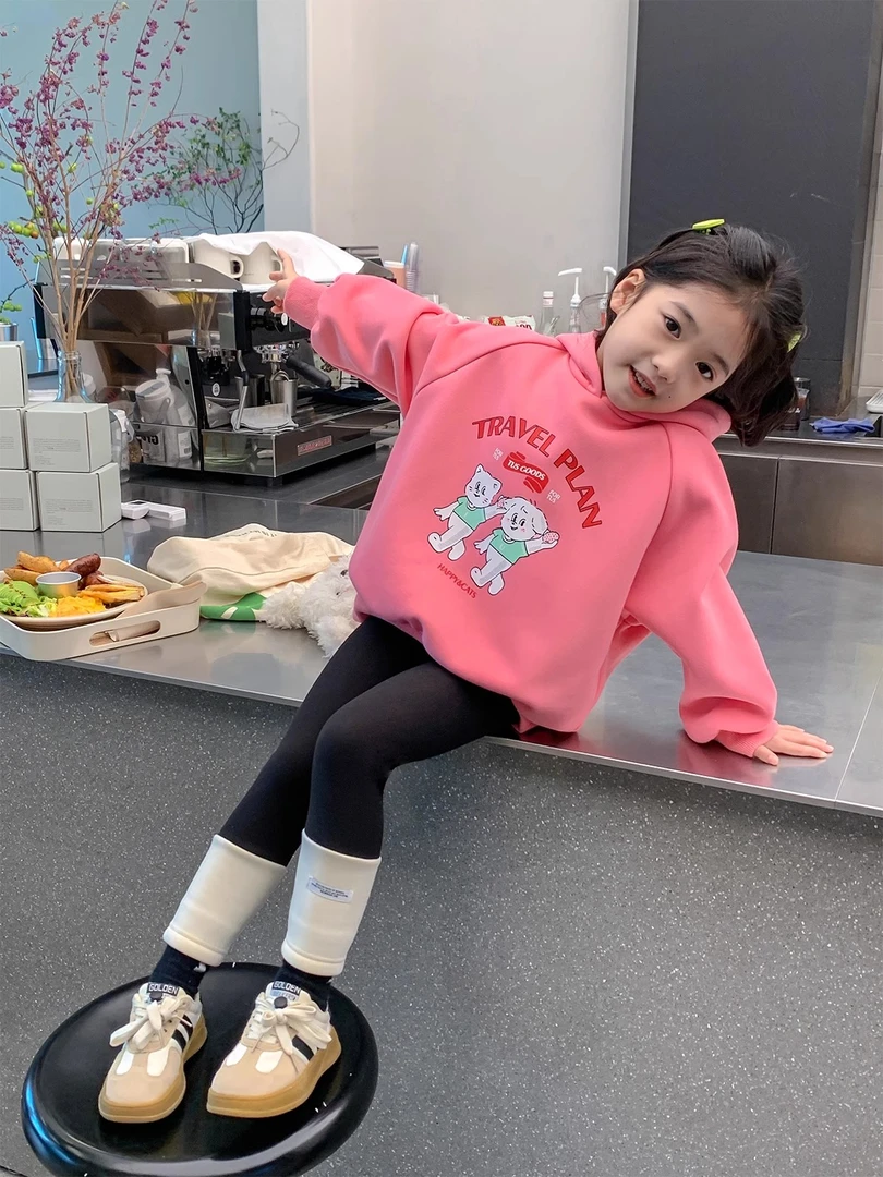 女童加绒打底裤2023新款儿童秋冬装加厚保暖长裤子宝宝外穿紧身裤