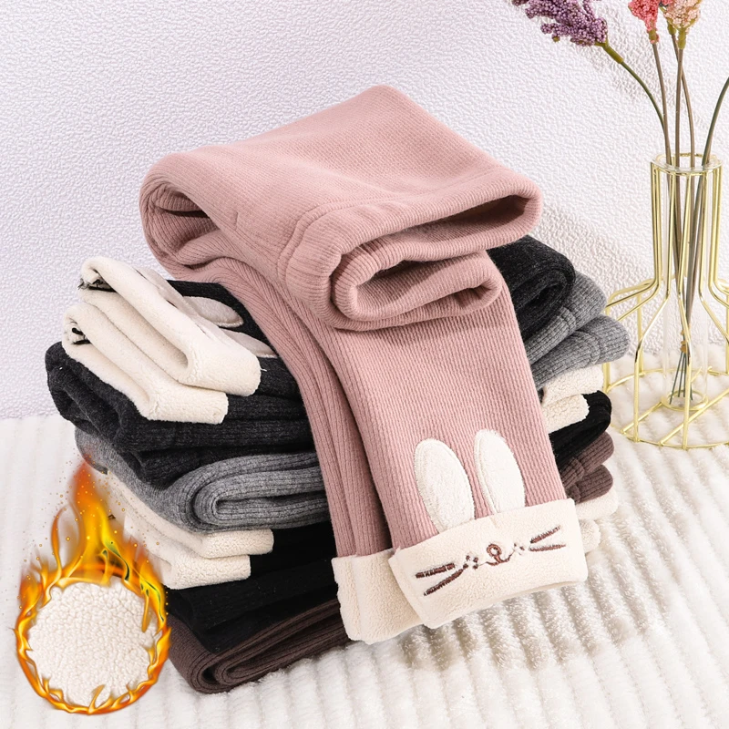 宝宝绒裤子加绒加厚打底裤女童秋冬洋气一体绒外穿长裤儿童保暖裤