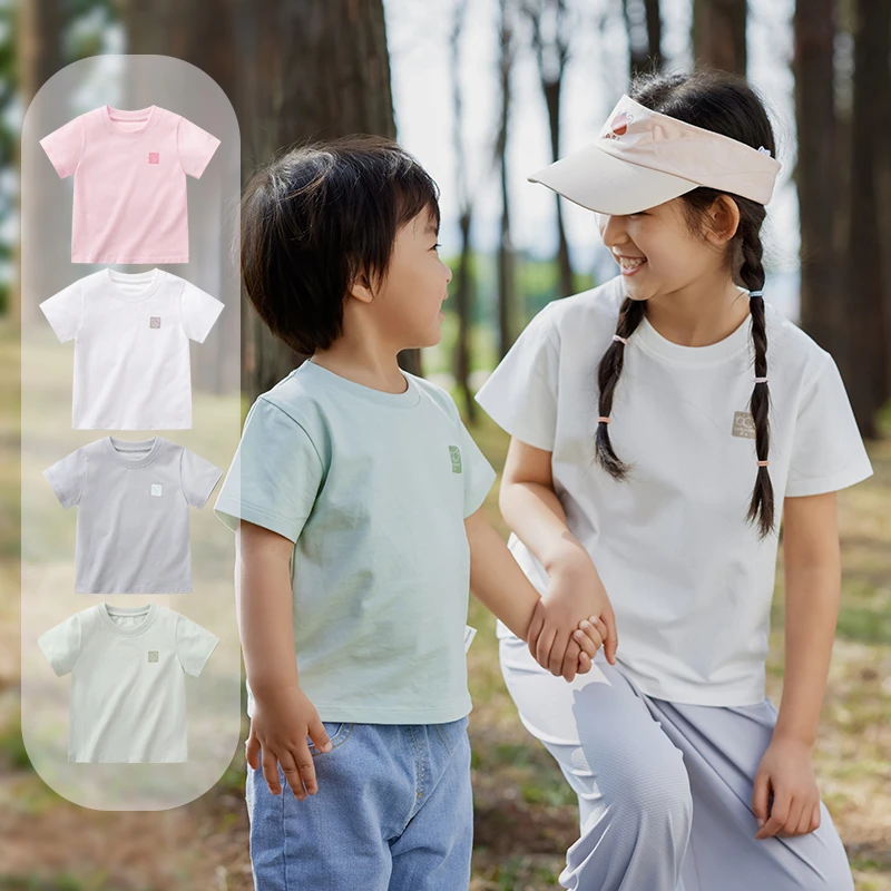 【能防蚊的T+抑菌】拉比夏季儿童t恤宝宝百搭圆领上衣透气薄款打底