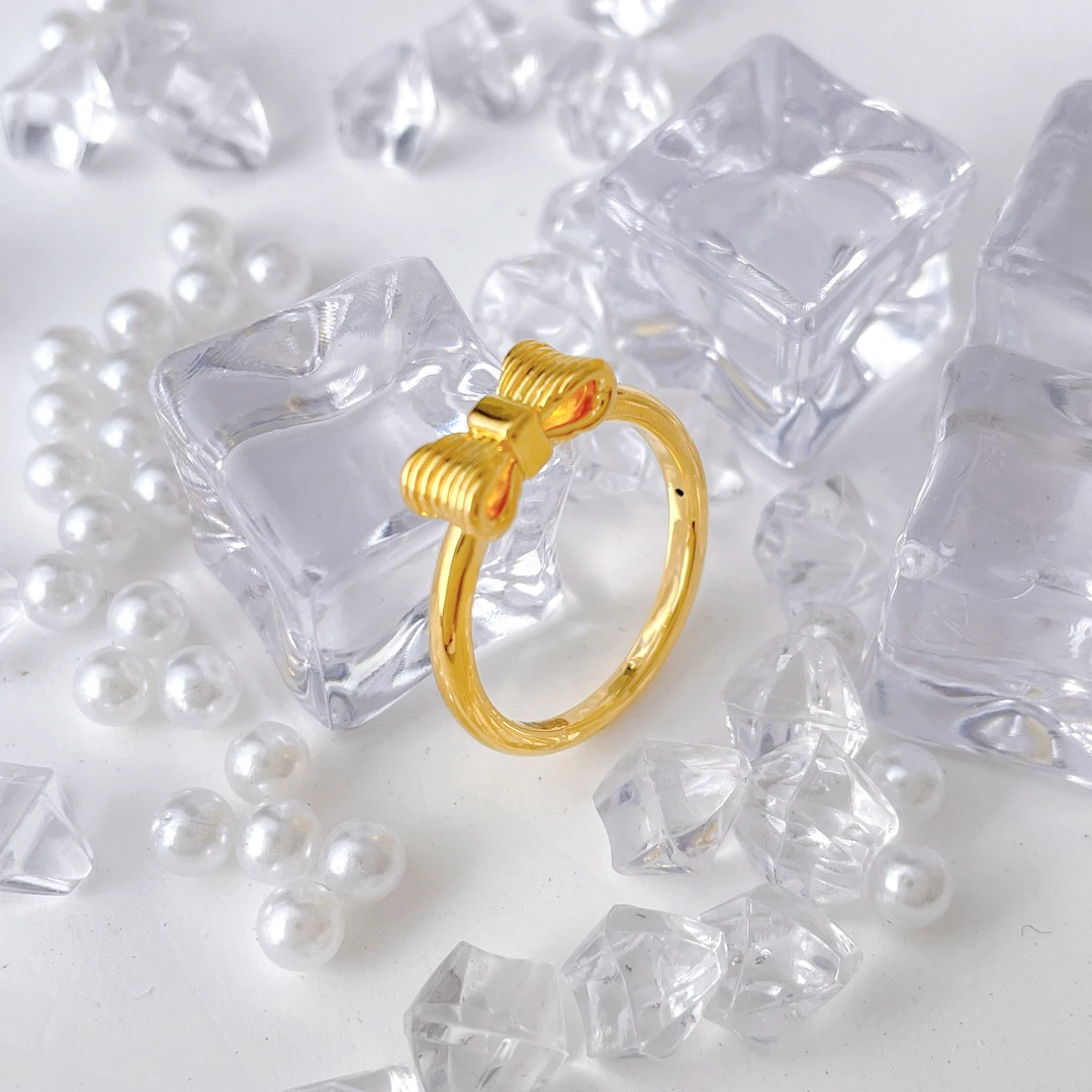 【优加】足金999 蝴蝶结戒指 1.5 19圈口