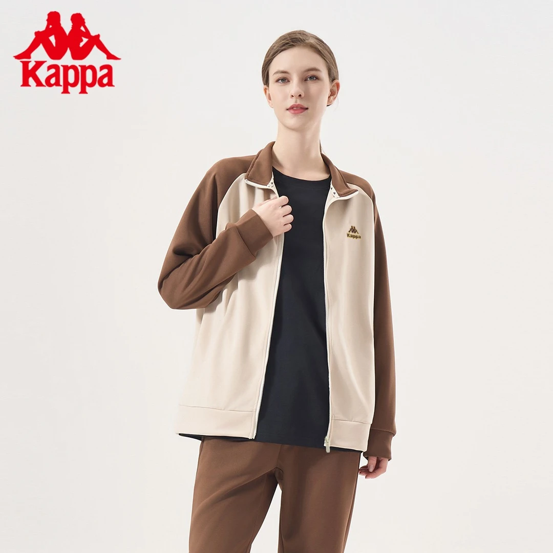 KAPPA/背靠背春秋季新款男女百搭情侣宽松撞色开衫外套家居套装ST