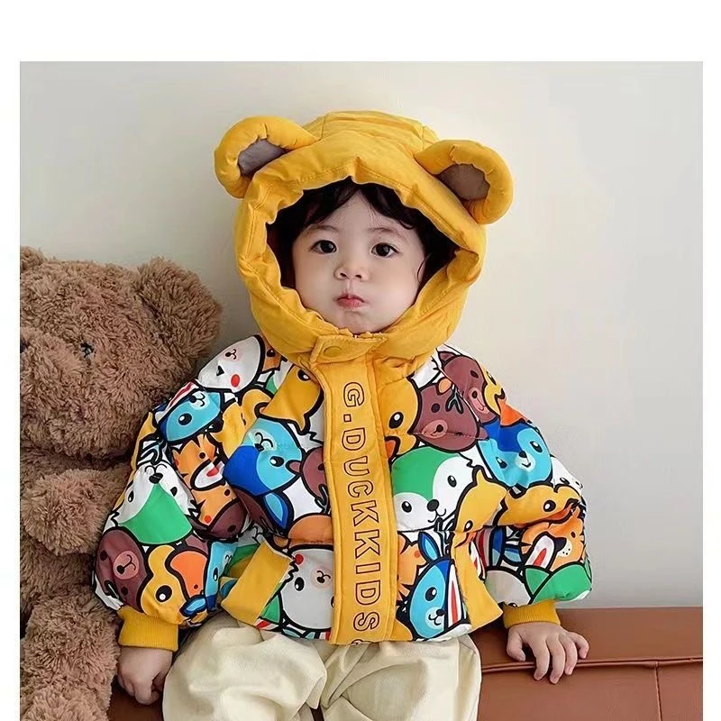 反季新款儿童棉服男女童中小童冬季加绒加厚外套保暖短款棉服冬季