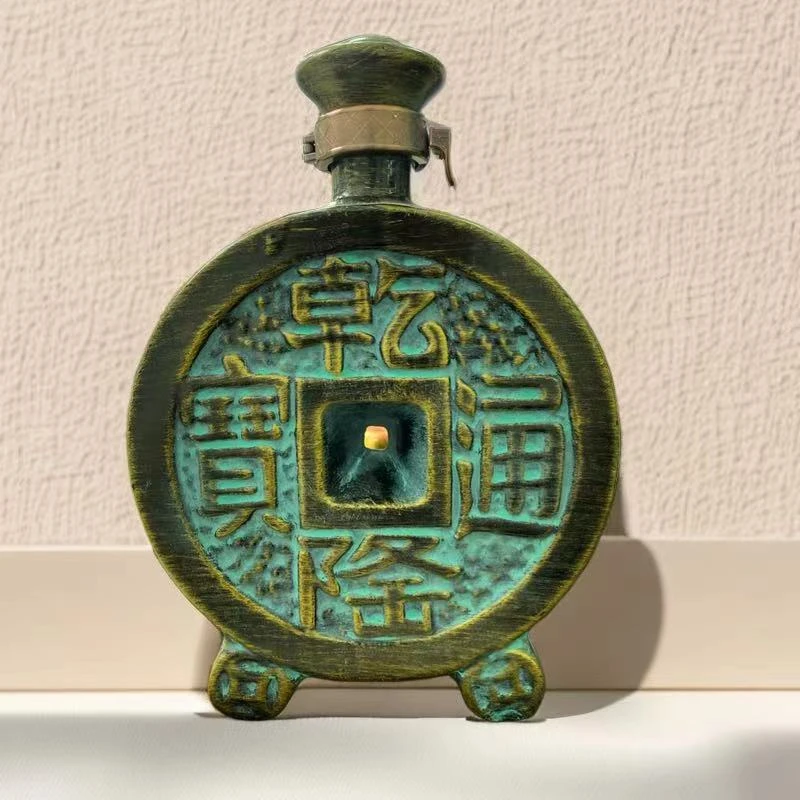 景德镇陶瓷1斤仿古青铜密封风格陶瓷酒瓶复古风创意酒具家用酒壶